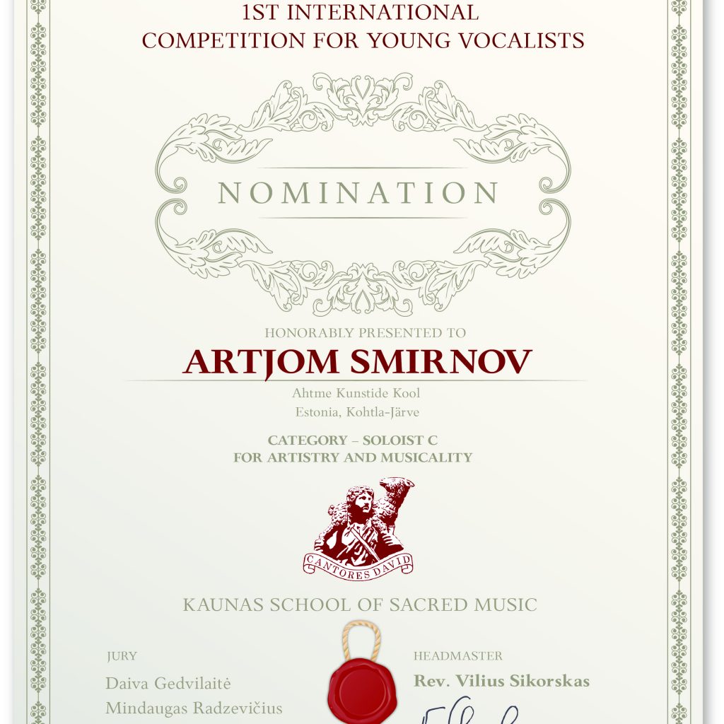 74 Nomination ARTJOM SMIRNOV